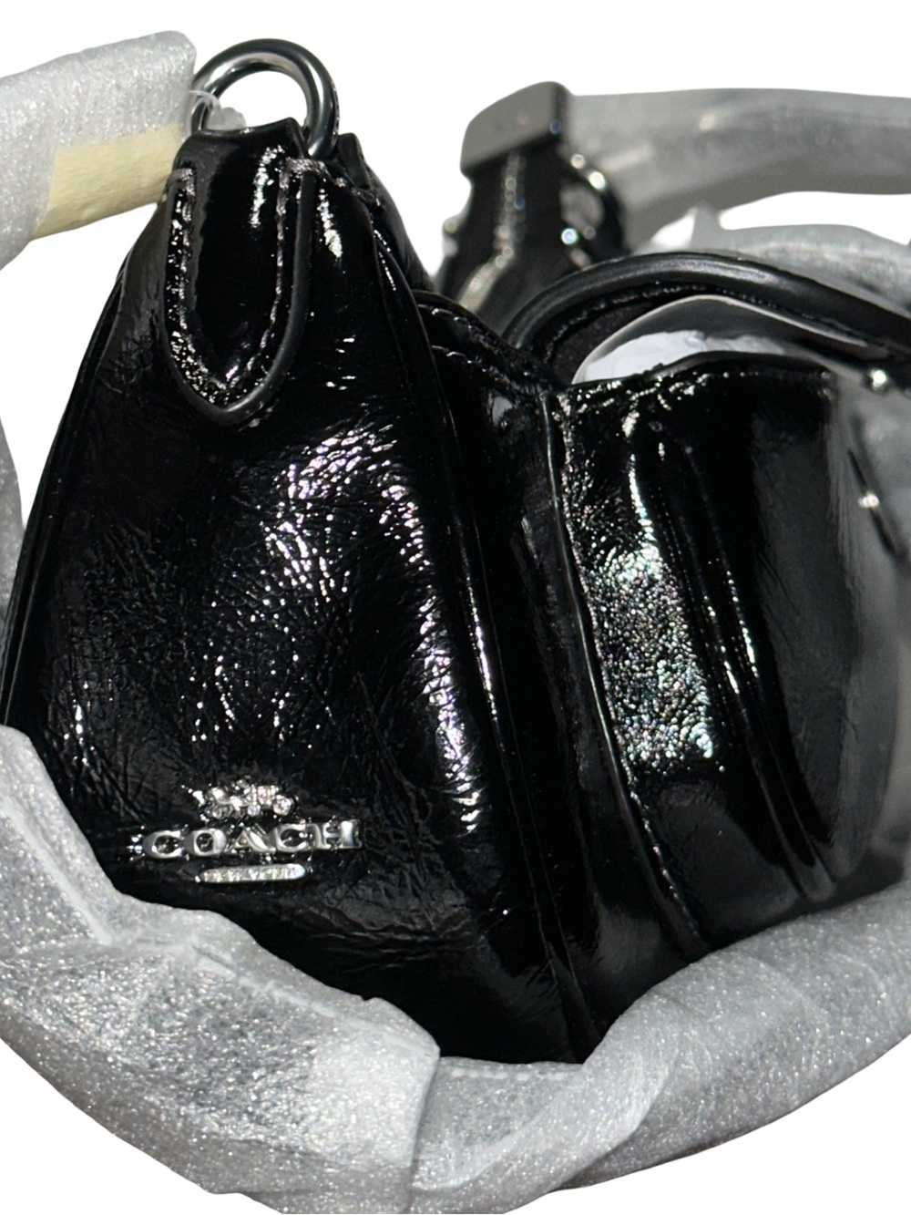NWT Coach Ashton Mini Shoulder Bag Black Patent Leather - Picture 3 of 7
